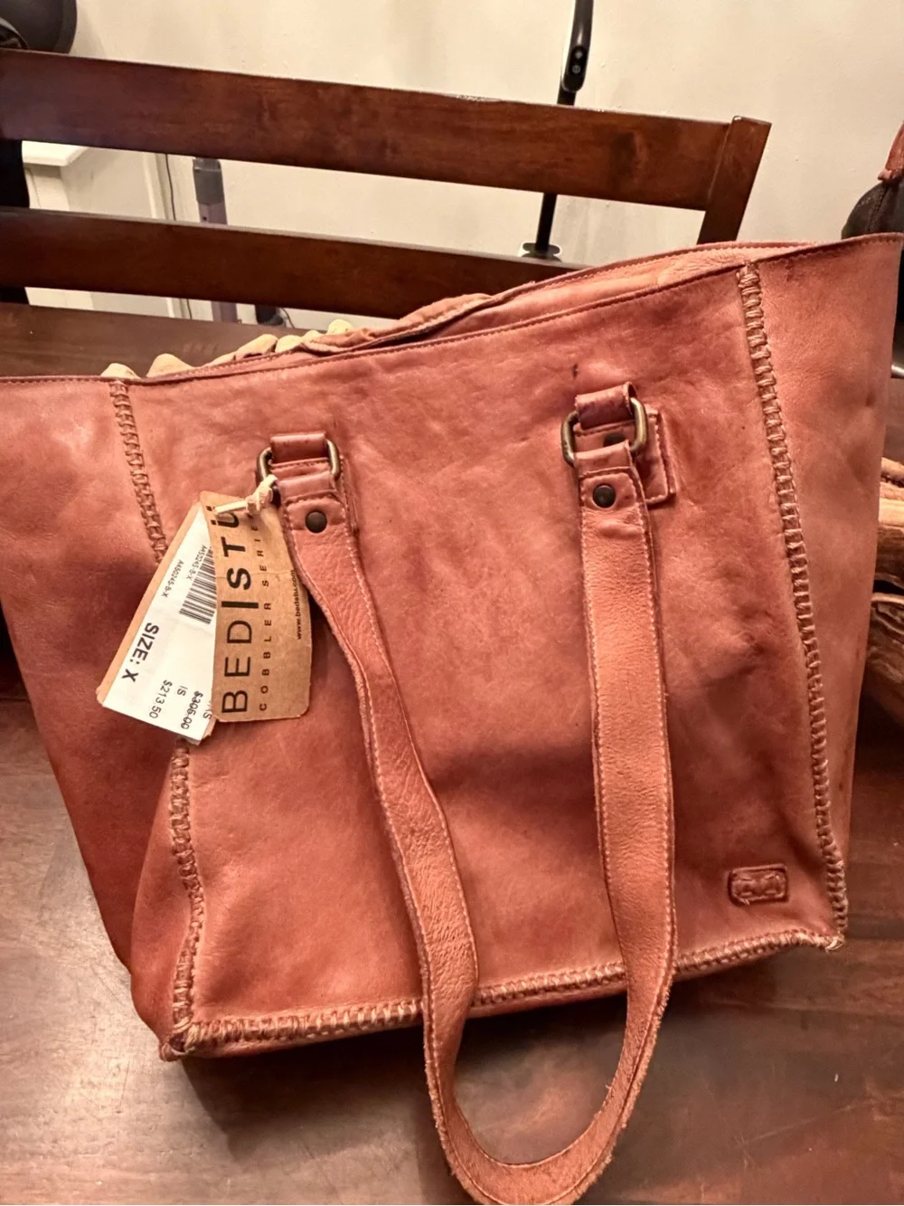 BED|STÜ Celindra LTC Distressed Leather Zip-Top Tote Bag (A